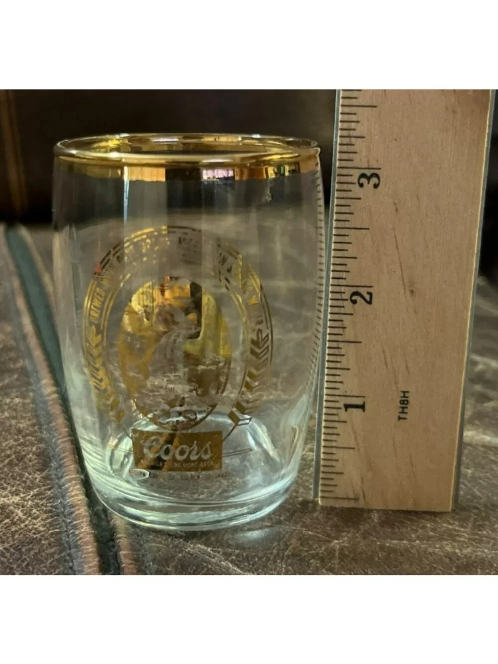 Vintage Coors Gold Rim Shot Glasses Set of 5 Rocky Mountain Cordial Barware Used